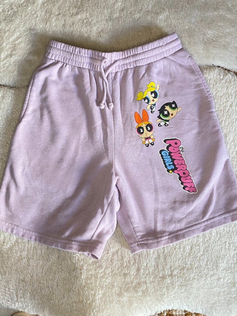 Powerpuff Girls Lilac Fleece Shorts - Small